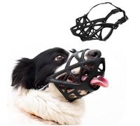 PETCUTE Bozal de Canasta para Perros,Bozal para Perros con Correas Ajustables,Bozal de Plástico para Perros con Tiras Reflectantes,Evita Morder Masticar y ladrar para Perros Medianos y Pequeños