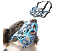 PETCUTE Bozal de Canasta para Perros Medianos y Pequeños Con Correas Ajustables, Plástico, Tiras Reflectantes - Evita Morder, Masticar y Ladrar