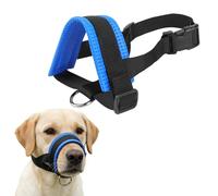 PETCUTE Bozal de Nylon para Perros,Bozal Suave para Perros con Hebilla de Liberación Rápida y Anillo en D,Ajustable y Transpirable,Anti-Mordedura Ladrido Masticación,Azul,2XL