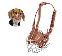 PETCUTE Bozal para Perro Bozales Anti-Morder Transpirable Bozal de Metal para Perros Anti Morder y Ladrar
