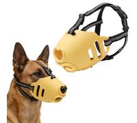 PETCUTE Bozal para Perros Grandes de Silicona Suave,Bozal Anti-mordeduras con Correa Ajustable, Reflectante y Transpirable,Bozales para Mascotas para Evitar ladridos, mordeduras y muerdan,S