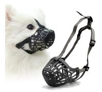 PETCUTE Bozal para Perros,Transpirable y Cómodo,Bozal de Canasta para Perros con Ajustable Correa,Evitar Morder, Masticar, Ideal para Paseos, Adiestramiento y Veterinario,Negro,S
