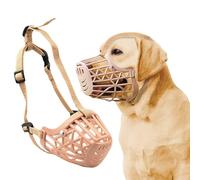 PETCUTE Bozal para Perros,Transpirable y Cómodo,Bozal de Canasta para Perros con Ajustable Correa,Evitar Morder, Masticar, Ideal para Paseos, Adiestramiento y Veterinario,Marrón,M