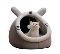 PETCUTE Cama de Cueva para Gatos de Interior Con Cojín Extraíble, Acogedora y Cálida, Iglú Semicerrado para Mascotas, Antideslizante