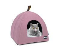 PETCUTE Cama Gato Cueva Suave,Casa Gato Carpa para Gatos,Cueva Suave Gato,Suave Felpa Cálida Camas para Gatos,Lavable Cama Súper Suave para Gatos de Interior con Cojín Extraíble y Fondo Antideslizante