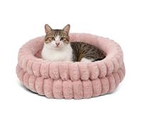 PETCUTE Cama para Gatos y Perros Pequeños, Lavable a Máquina, Cama Cálida de Felpa para Perros con Base Antideslizante, Colchoneta para Mascotas con Cojín Reversible,Rosa,S