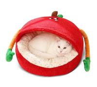 PETCUTE Cama para Perros, Camas Mullidas de Felpa para Mascotas, Cama Cueva para Gatos con Calefacción Automática, Nido Lavable para Gatos con Base Antideslizante,para Cachorros/Gatitos/Conejos,L