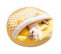 PETCUTE Cama para Perros de Felpa Suave,Cama de Gato con Forma de Cueva,Casa para Gatos en Interiores para Dormir,Camas para Mascotas con Fondo Antideslizante,S