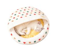 PETCUTE Cama para Perros de Felpa Suave,Cama de Gato con Forma de Cueva,Casa para Gatos en Interiores para Dormir,Camas para Mascotas con Fondo Antideslizante,M