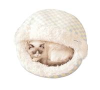 PETCUTE Cama para Perros de Felpa Suave,Cama de Gato con Forma de Cueva,Casa para Gatos en Interiores para Dormir,Camas para Mascotas con Fondo Antideslizante,M