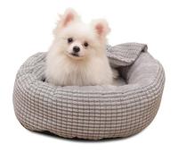 PETCUTE Cama para Perros Pequeños Redonda, Suave y Esponjosa con Manta, Lavable, Fondo Antideslizante y Diseño Antiestres para Gatos y Mascotas