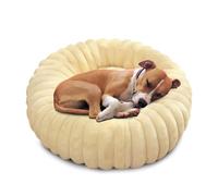 PETCUTE Cama para Perros y Gatos, Cómodo y Suave de Felpa Redondo Cama para Gatos con Fondo Antideslizante,Cama Antiestres para Mascotas,para Perro y Gato Medianos Pequeños