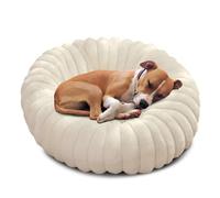 PETCUTE Cama para Perros y Gatos, Cómodo y Suave de Felpa Redondo Cama para Gatos con Fondo Antideslizante,Cama Antiestres para Mascotas,para Perro y Gato Medianos Pequeños