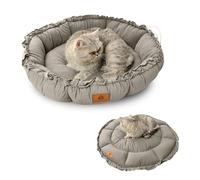 PETCUTE Cama para Perros y Gatos,Cómodo y Suave de Felpa Sofá Cama para Mascotas Lavable,Ronda Cama para Gatos,Cama Perro Pequeño,Dos Formas de Utilizar,para Gatos Pequeño y Grandes