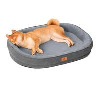 PETCUTE Cama Perro Grande,Cama Ortopedica para Perros con Espuma De Caja De Huevos,Bordes Elevados,Cama para Perros Lavable con Funda Desenfundable,Base Antideslizante,Sofá Cama para Mascotas
