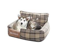 PETCUTE Cama Perro Grandes,Camas para Perros con Funda Desenfundable y Lavable,Sofá Camas para Mascotas con Parte Inferior Antideslizante,Cama Rectangular para Perros Pequeños y Medianos,Gris,L