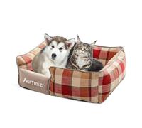 PETCUTE Cama Perro Grandes,Camas para Perros con Funda Desenfundable y Lavable,Sofá Camas para Mascotas con Parte Inferior Antideslizante,Cama Rectangular para Perros Pequeños y Medianos,Rojo,L