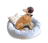 PETCUTE Cama Perro Lavable Mascotas Cama de Suave Gamuza Antiestres Sofá de Perro con Almohada Reversible para Perros y Gatos Mediano(M-55 * 15 cm Azul)