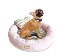 PETCUTE Cama Perro Lavable Mascotas Cama de Suave Gamuza Antiestres Sofá de Perro con Almohada Reversible para Perros y Gatos Mediano(M-55 * 15 cm Rosado)