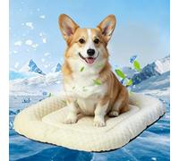 PETCUTE Cama Refrescante para Perros con Borde Elevado,Esterilla Refrescante para Perros Pequeños y Medianos y Gatos,Transpirable y Lavable,Colchón para Mascotas con Base Antideslizante,S