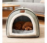 PETCUTE Caseta para Mascotas 2 en 1,Cama Plegable para Perros,Cueva Relajante para Gatos con Cojín Extraíble,Portátil, Casa para Gatos con Base Antideslizante,para Mascotas Pequeñas y Medianas,L