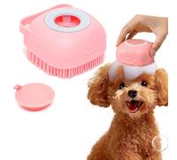 PETCUTE Cepillo de Baño de Silicona Suave para Mascotas, Lavable Cepillo de Baño para Perros y Gatos con Dispensador de Champú,Mango, Cepillo Baño Perro,para Perros y Gatos de Pelo Corto y Largo,Verde