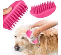 PETCUTE Cepillo para Gatos de Goma,Lavable Cepillos para Perros para Masaje Vepillo,Antideslizante,Ligero,Cepillo de Baño para Mascotas,para Perros y Gatos de Pelo Largo,Rosa