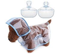 PETCUTE Chaqueta Impermeable para Perros Con Capucha, Resistente a la Lluvia y al Viento, Poncho 100% Impermeable, Chubasquero para Perros Pequeños