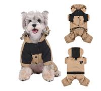 PETCUTE Chaqueta Impermeable para Perros con Capucha, Ropa para Mascotas a Prueba Viento,Abrigo Cálido de Invierno para Perros Pequeños y Grandes, para Camping y Senderismo,L