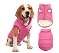 PETCUTE Chaqueta para Perros,Chaqueta de Perro con Forro Polar de 2 Capas,A Prueba de Viento Ropa para Perros Pequeños,Abrigo de Perro con Agujero para Arnés para Perros pequeñas, Medianas y Grandes