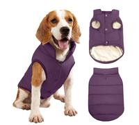 PETCUTE Chaqueta para Perros,Chaqueta de Perro con Forro Polar de 2 Capas,A Prueba de Viento Ropa para Perros Pequeños,Abrigo de Perro con Agujero para Arnés para Perros pequeñas, Medianas y Grandes