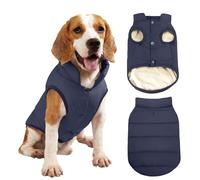 PETCUTE Chaqueta para Perros,Chaqueta de Perro con Forro Polar de 2 Capas,A Prueba de Viento Ropa para Perros Pequeños,Abrigo de Perro con Agujero para Arnés para Perros pequeñas, Medianas y Grandes