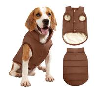PETCUTE Chaqueta para Perros,Chaqueta de Perro con Forro Polar de 2 Capas,A Prueba de Viento Ropa para Perros Pequeños,Abrigo de Perro con Agujero para Arnés para Perros pequeñas, Medianas y Grandes