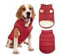 PETCUTE Chaqueta para Perros,Chaqueta de Perro con Forro Polar de 2 Capas,A Prueba de Viento Ropa para Perros Pequeños,Abrigo de Perro con Agujero para Arnés para Perros pequeñas, Medianas y Grandes