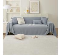 PETCUTE Chenille Funda Multiusos para Sofá,Funda de Sofá,Manta Sofá Extra Grande,Reversible Funda Cubre Sofá Chaise Longue,Protector de Muebles Antideslizante de Invierno,Gris Claro,180 * 300cm