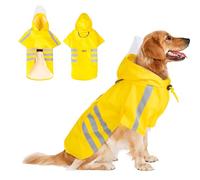 PETCUTE Chubasquero Impermeable para Perros con Capucha,Reflectante,Ropa para Mascotas Ajustable e Impermeable con Agujero para Correa,para Perros Pequeños, Medianos y Grandes,Fácil de Poner,5XL