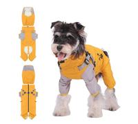 PETCUTE Chubasquero Impermeables para Perros con Arnés Integrado y Capucha Extraíble,Ajustable Abrigos Impermeables para Perros,Chaqueta de Lluvia Ligera,para Cachorros Pequeños y Medianos,XL