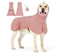 PETCUTE Chubasquero para Perro Impermeable con Capucha,Chaqueta de Lluvia Ligera y Ajustable con Orificio para Correa,Reflectante,Poncho para Perro de Lluvia Cortaviento para Paseos y Senderismo,XL