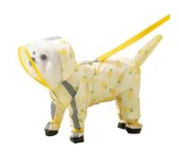 PETCUTE Chubasquero para Perros con Capucha,Ajustable Impermeables para Perros con Banda Reflectante,Cuatro Patas,Ligero Impermeable Chaqueta para Perros Pequeños y Medianos