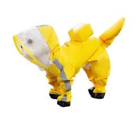 PETCUTE Chubasquero para Perros con Capucha,Ajustable Impermeables para Perros con Banda Reflectante,Cuatro Patas,Ligero Impermeable Chaqueta para Perros Pequeños y Medianos