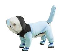 PETCUTE Chubasquero para Perros con Capucha,Ajustable Impermeables para Perros con Banda Reflectante,Cuatro Patas,Ligero Impermeable Chaqueta para Perros Pequeños y Medianos