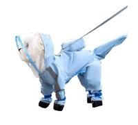 PETCUTE Chubasquero para Perros con Capucha,Ajustable Impermeables para Perros con Banda Reflectante,Cuatro Patas,Ligero Impermeable Chaqueta para Perros Pequeños y Medianos