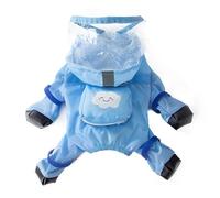 PETCUTE Chubasquero para Perros con Capucha,Ajustable Impermeables para Perros con Banda Reflectante,Cuatro Patas,Ligero Impermeable Chaqueta para Perros Pequeños y Medianos