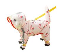 PETCUTE Chubasquero para Perros con Capucha,Ajustable Impermeables para Perros con Banda Reflectante,Cuatro Patas,Ligero Impermeable Chaqueta para Perros Pequeños y Medianos