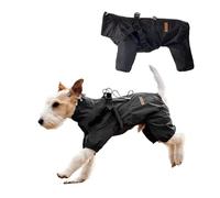 PETCUTE Chubasquero Perro Ajustable, Abrigo Impermeable de 4 Patas con Bandas Reflectantes para Paseos, Senderismo y Actividades al Aire Libre(Negro, 4XL)