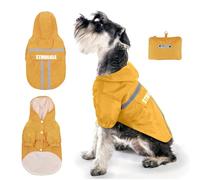 PETCUTE Chubasqueros Perros Impermeable para Perros Grande Mediano Pequeño con Capucha Ultra-Light Transpirable Banda Reflectante