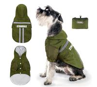 PETCUTE Chubasqueros Perros Impermeable para Perros Grande Mediano Pequeño con Capucha Ultra-Light Transpirable Banda Reflectante