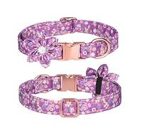 PETCUTE Collar de Perro con Flor y Pajarita,Collar para Perros y Mascotas con Hebilla de Metal,Arnés para Perro para Mascotas,Suave y Cómodo,Collares Ajustable para Perros Pequeños