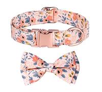 PETCUTE Collar de Perro con Flor y Pajarita,Collar para Perros y Mascotas con Hebilla de Metal,Arnés para Perro para Mascotas,Suave y Cómodo,Collares Ajustable para Perros Pequeños