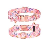 PETCUTE Collar de Perro con Flor y Pajarita,Collar para Perros y Mascotas con Hebilla de Metal,Arnés para Perro para Mascotas,Suave y Cómodo,Collares Ajustable para Perros Pequeños